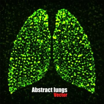 Abstract human lung of glowing dots, neon particles Stock Illustration