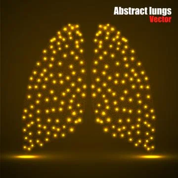 Abstract human lung of glowing dots, neon particles Stock Illustration