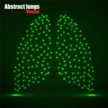 Abstract human lung of glowing dots, neon particles Stock Illustration