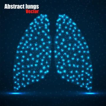 Abstract human lung of glowing dots, neon particles Stock Illustration
