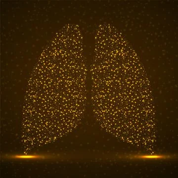 Abstract human lung of glowing particles, technology concept Stock Illustration