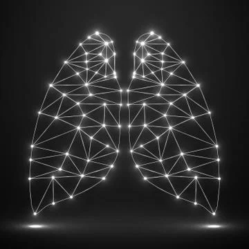 Abstract human lung, network connections Illustrazione stock