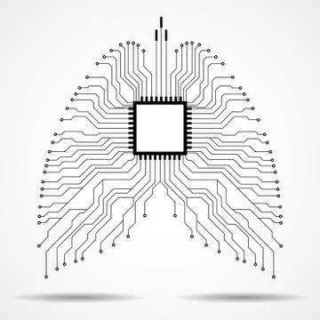 Abstract human lung, technology background, vector illustration eps 10 Stock Illustration