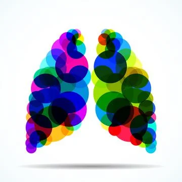 Abstract human lungs of colorful overlapping circles for your design Stock Illustration