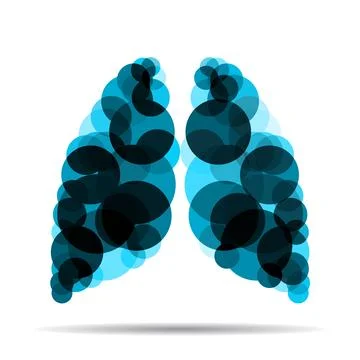 Abstract human lungs of colorful overlapping circles for your design Stock Illustration