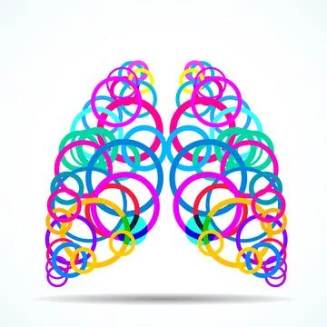 Abstract human lungs of colorful overlapping circles for your design Stock Illustration