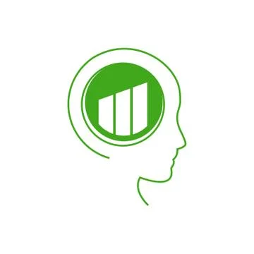 Abstract human profile. Brain with structure of stylized symbol. The concept  Ilustração Stock