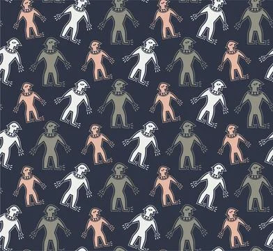Abstract human seamless pattern design concept Stock Illustration
