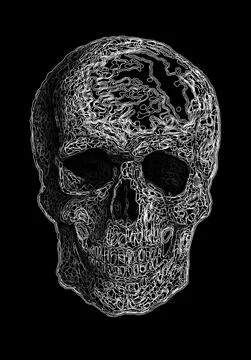 Abstract human skull, vector illustration Stock Illustration