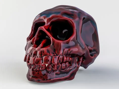 Abstract human skull on a white background. 3D Stock Illustration