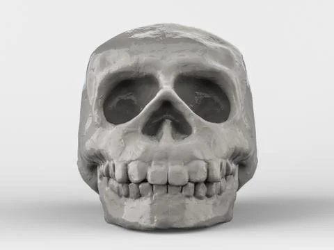 Abstract human skull on a white background. 3D Stock Illustration