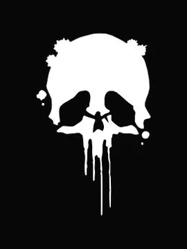 Abstract Human skull.Isolated on black background.Vector design Stock Illustration