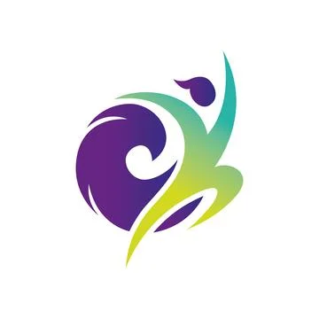 Abstract Human Swirl Logo Design for Wellness Success Growth Brand Stock Illustration