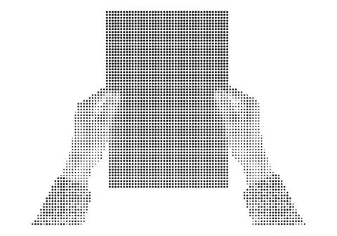 Abstract human torso shape created from black halftone dots. Stock Illustration