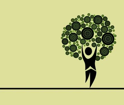 Abstract human tree Stock Illustration