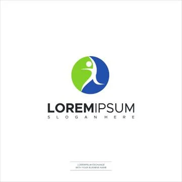 Abstract Human Tree Logo Design Template Negative Space Style. Eco Green Orga Stock Illustration