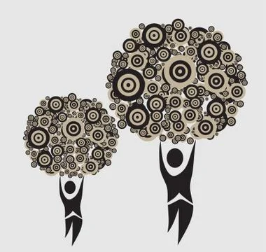 Abstract human trees Stock Illustration