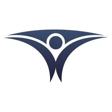Abstract Human Victory Wings Shape Vector Logo Design Stock Illustration
