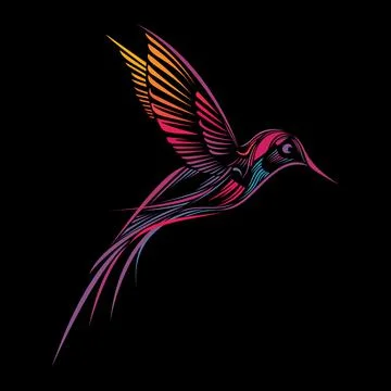 Abstract hummingbird vector Stock Illustration