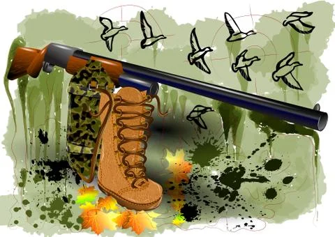 Abstract hunting Stock Illustration