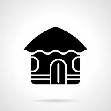 Abstract hut glyph style vector icon Stock Illustration