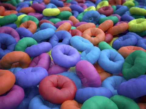 Abstract hyper-coloured donats Illustrazione stock