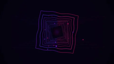 Abstract Hyper-Dimensional Neon Wave Tunnel Seamless motion  Loop Stock-Footage 343201844