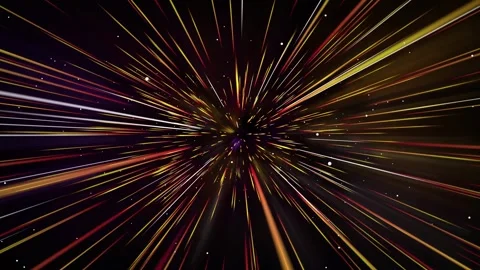 Abstract hyper jump light streaks in dark space with stardust particles Stock Footage 327570134
