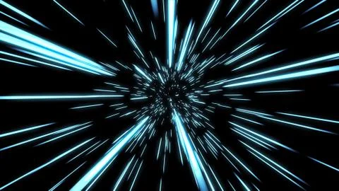 Abstract hyper jump in space 3d illustration Stock Illustration