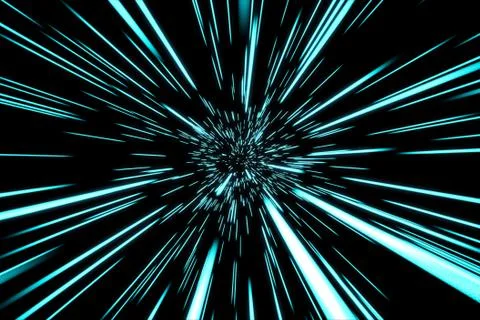 Abstract hyper jump in space 3d illustration Illustrazione stock