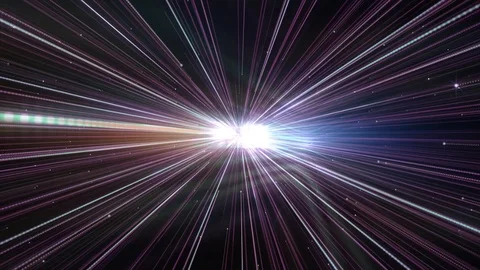 Abstract hyper jump, speed of light on cosmic background. Deep space, Stock Footage