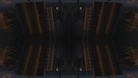 Abstract Hyper lapse Mirror Effect of Hong Kong Cityscape Stock Footage 127501438