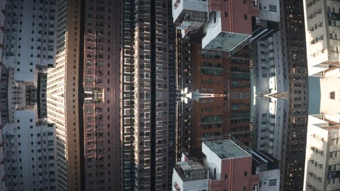 Abstract Hyper lapse Mirror Effect of Hong Kong Cityscape Stock Footage 127504334