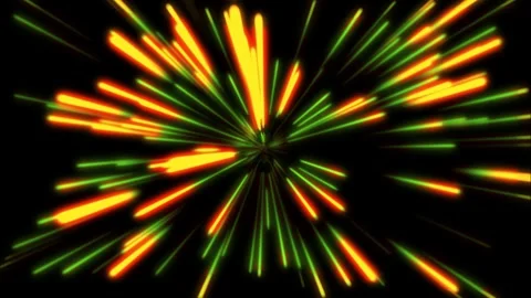Abstract Hyper Speed Light Streaks and Neon Starfield on Black Background Vídeos de archivo 333626382