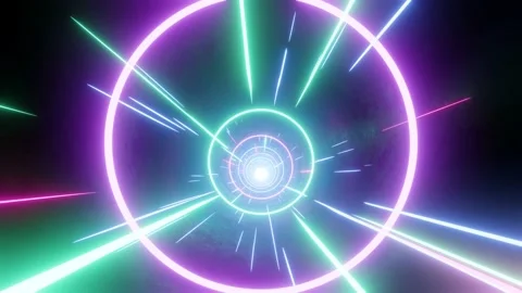 Abstract hyperspace jump. blue red green digital data cable flow. Stars trail 스톡 동영상 220329481