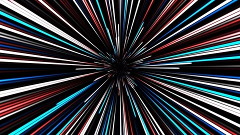 Abstract Hyperspace Jump Through Colorful Starfield Warp Speed Light Tunnel. Stock Footage 339209643