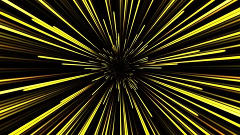 Abstract Hyperspace Jump Through Starfield with Yellow Light Streaks in a S.. Stock Footage 339212789