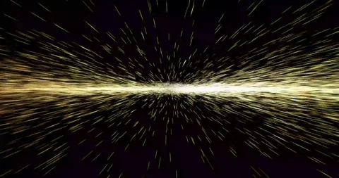 Abstract hyperspace, moving yellow lights. Stock Footage 115945787