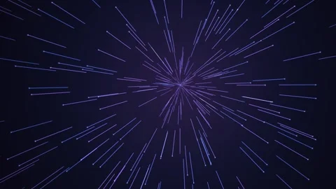Abstract hyperspace warp speed effect with glowing purple light streaks Stock Footage 346680040
