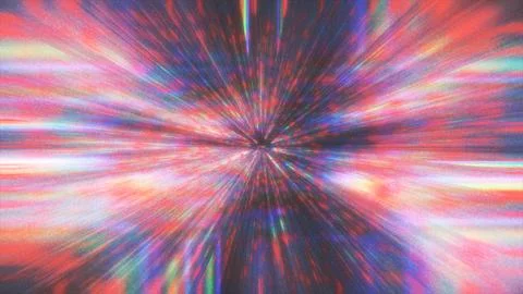 Abstract Hyperspace Warp Speed Glitch Radial Light Rays Stock Illustration