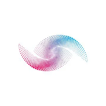 Abstract hypnosis dotted logo design template Stock Illustration