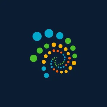 Abstract hypnosis dotted logo design template Stock Illustration