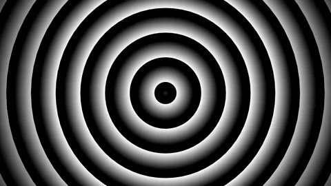 Abstract hypnotic background with black and white pulsating concentric ring.. Stock Footage 334829638