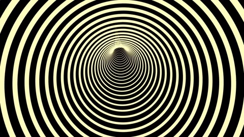 Abstract hypnotic black and white spiral tunnel in motion Stock Footage 332707788