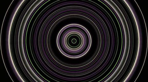 Abstract hypnotic circles moving on the black background. Animation. Abstract Stock Illustration