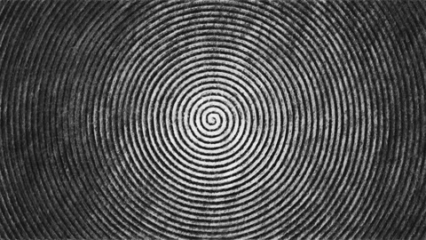 Abstract Hypnotic circles in sketch black and white Stock Footage 98431245