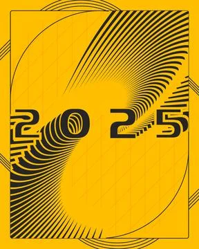 Abstract Hypnotic Geometric Type Poster Design Stock Illustration