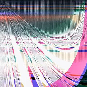 An abstract hypnotic illustration of geometric patterns with waves and stripe Stock Illustration