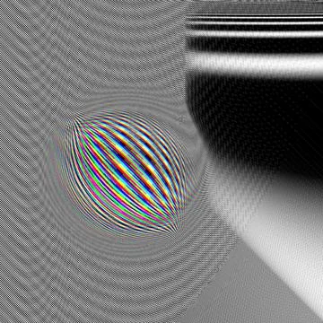 An abstract hypnotic illustration of geometric patterns with waves and stripe Stock Illustration