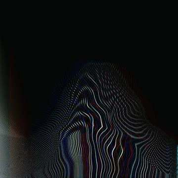 An abstract hypnotic illustration of geometric patterns with waves and stripe Stock Illustration